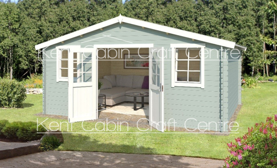 Image of the Tye 4.8m x 3.8m Log Cabin - Kent Cabin Craft Centre
