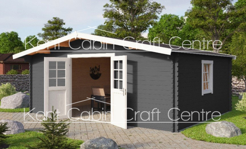Image of the Callum 1 4.8m x 3.8m Log Cabin - Kent Cabin Craft Centre