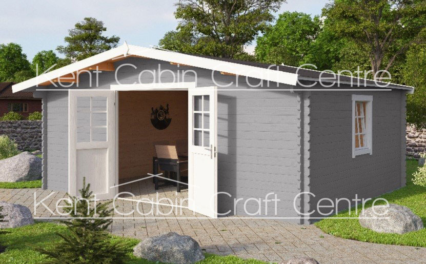 Image of the Callum 2 4.8m x 4.8m Log Cabin - Kent Cabin Craft Centre