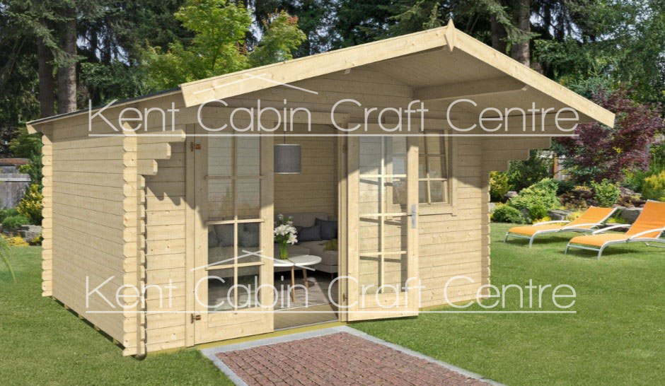 Image of the Luton 3.8m x 2.8m Log Cabin - Kent Cabin Craft Centre