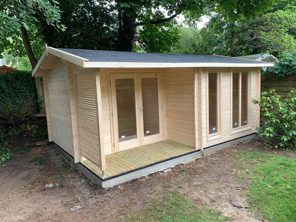 Photo of cabin installed by Kent Cabin Craft Centre in Coulsdon, Surrey. July 2019